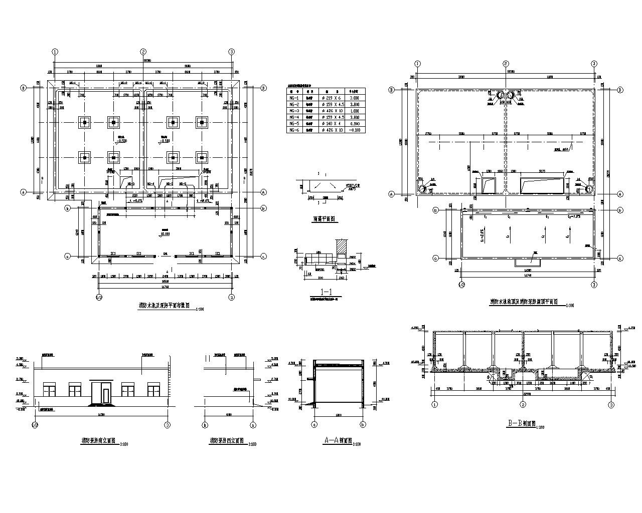 消防水池及泵房混凝土结构施工图（CAD） 混凝土节点