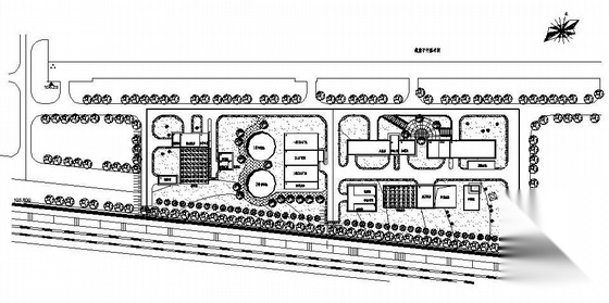 某污水处理厂环境景观设计平面图 工业园区景观