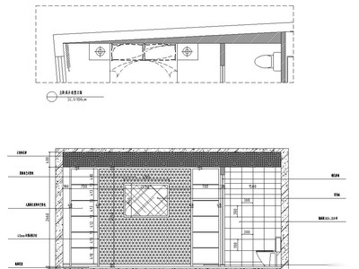 现代简约㎡1202室2厅2卫住宅装修施工图设计 平层