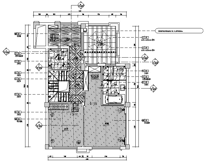 [福建]半岛别墅C户型设计施工图（附效果图+材料表）