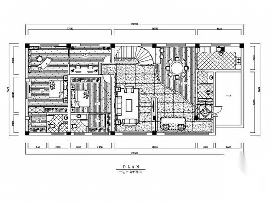 北美风情自建双层别墅室内装饰施工图（含效果）