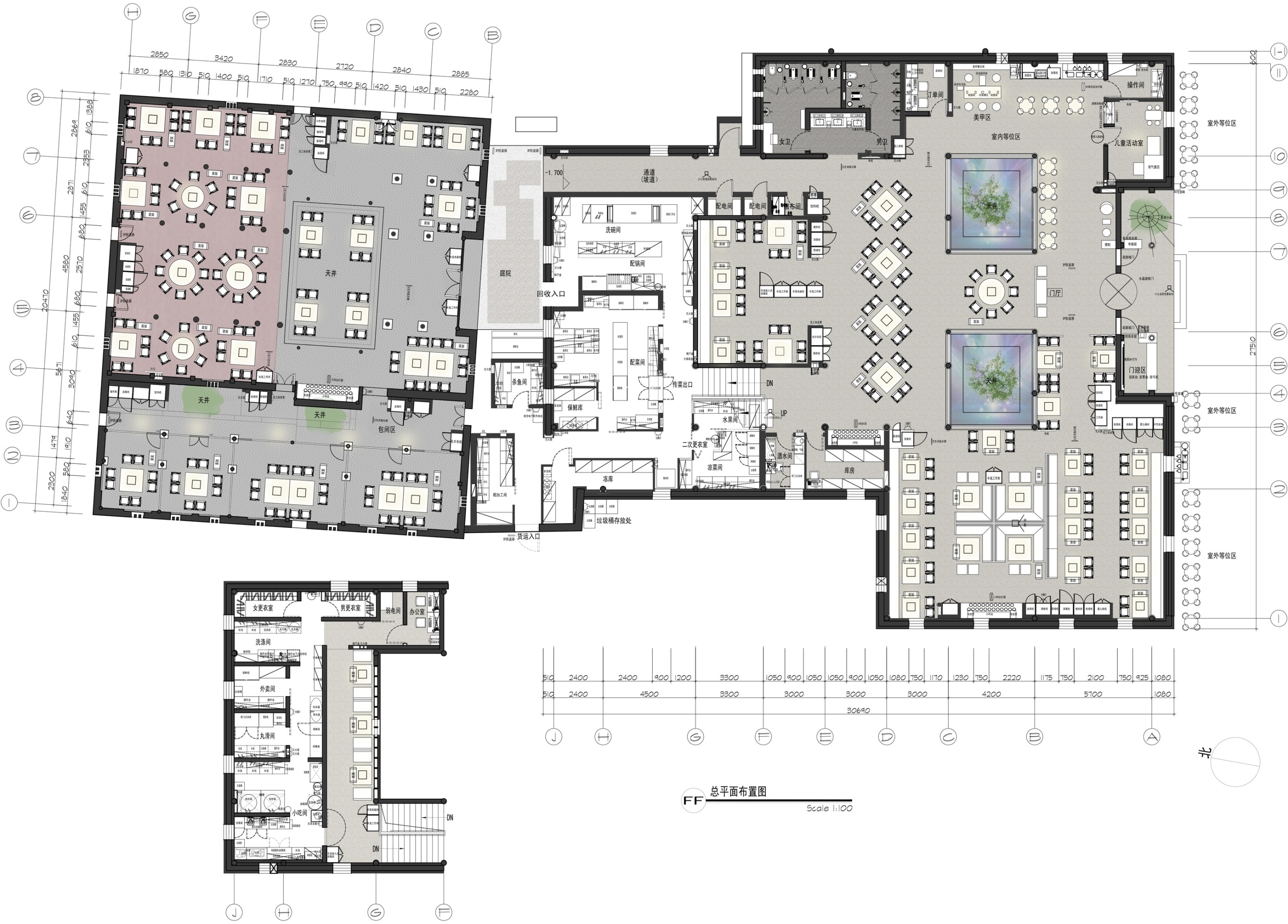 泉州晋江五店市餐饮空间施工图+概念方案PPT