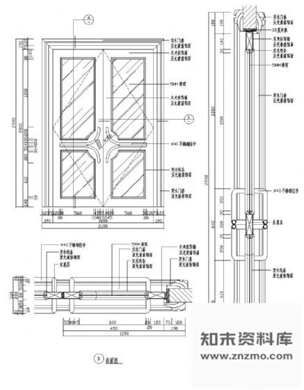 图块/节点双扇木门详图 通用节点