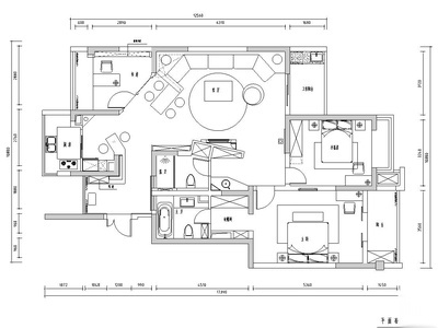 [江苏]现代风水岸枫情130㎡住宅装修施工图 平层