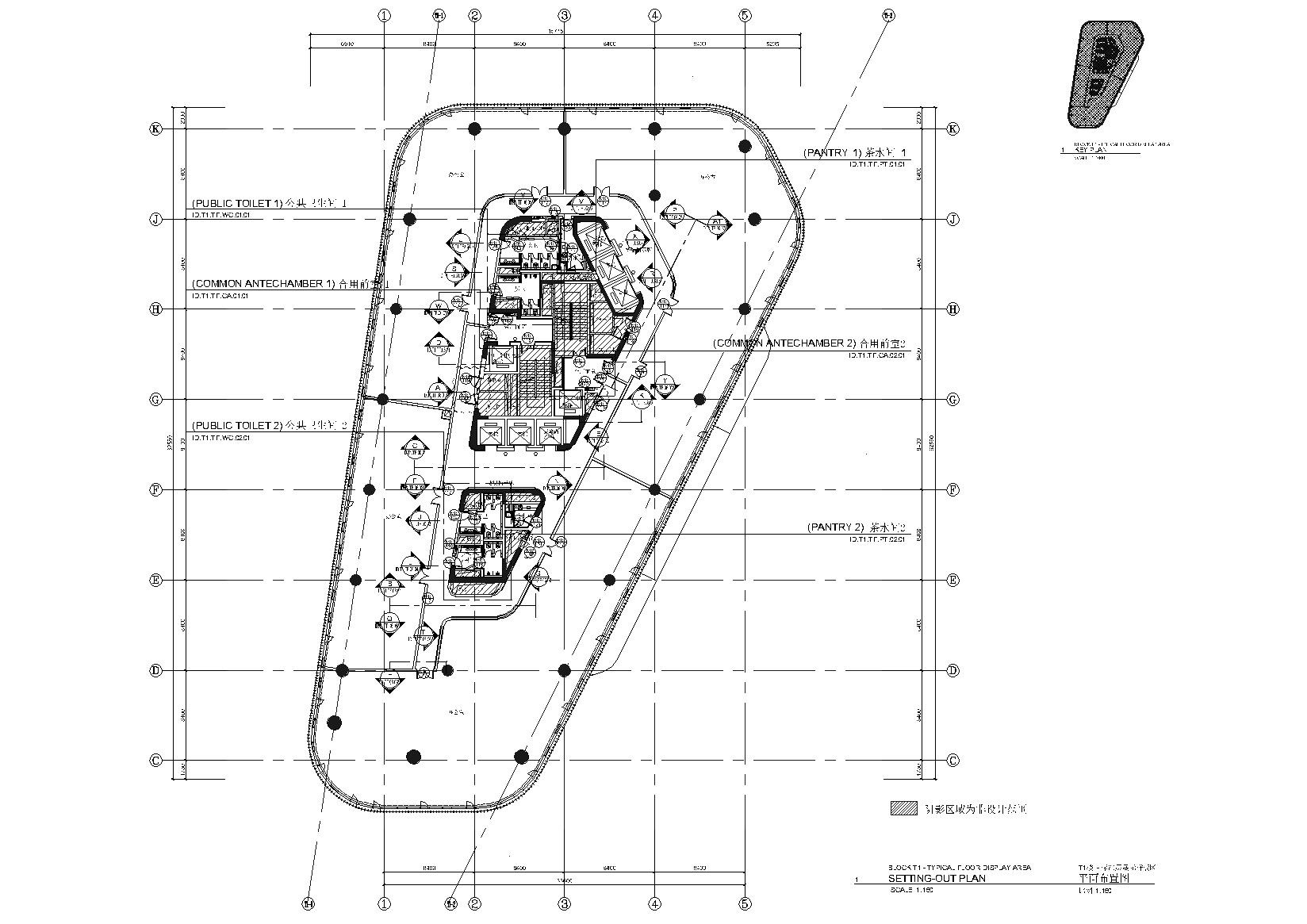 [上海]知名地产T1办公楼展示样板区域施工图