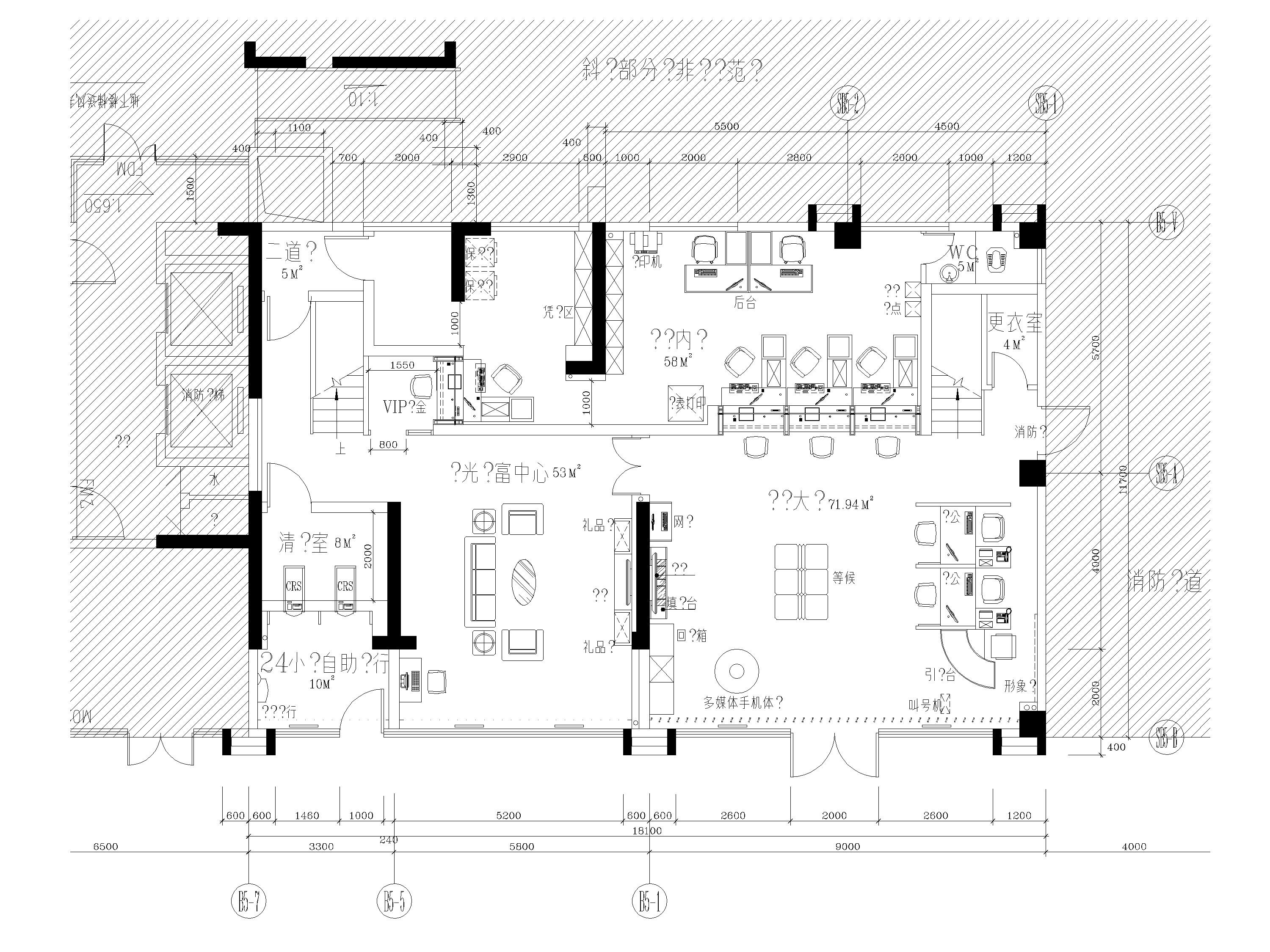 [广东]光大银行430㎡汕头分行装修施工图