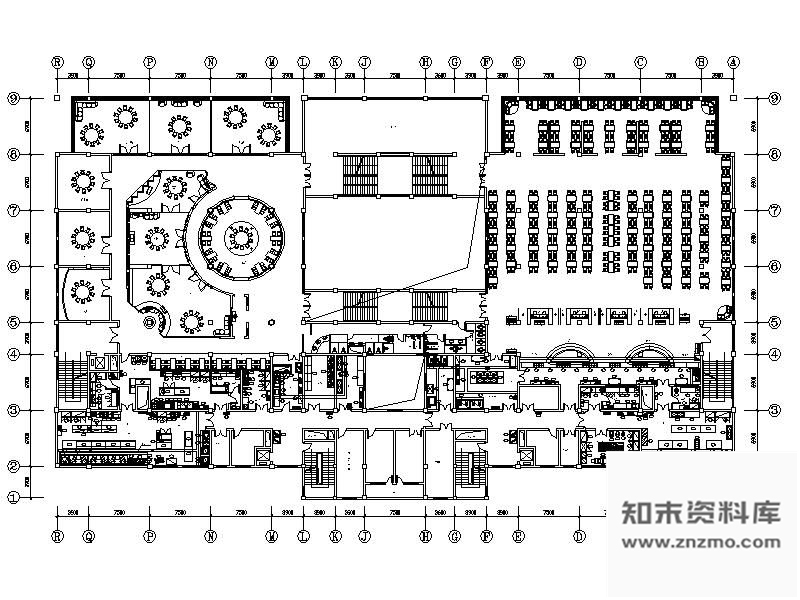 图块/节点大学餐厅平面图