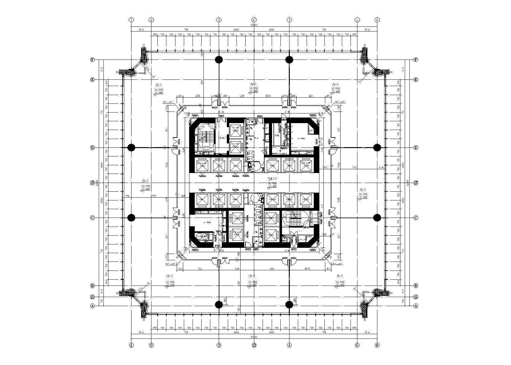 59层超高框筒 商业办公楼 建筑结构 施工图