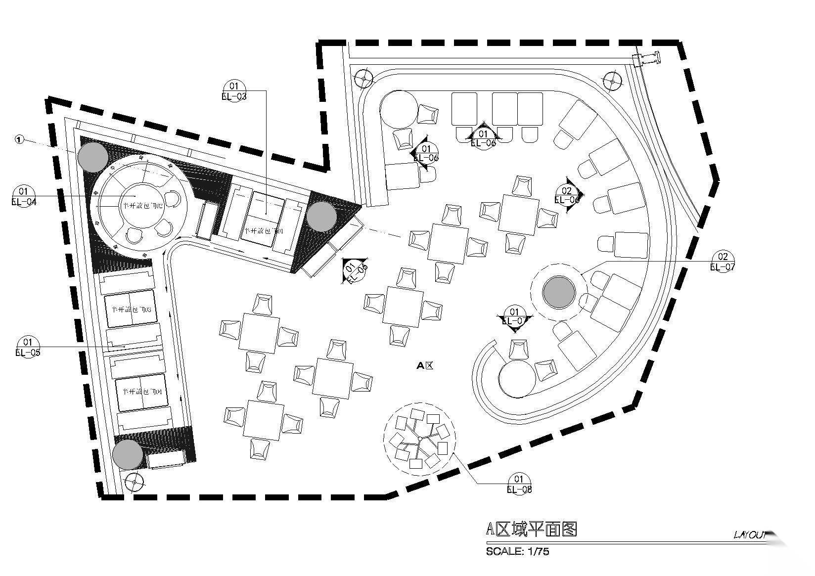 [北京]鼎悦坊火锅餐厅CAD室内施工图+效果图