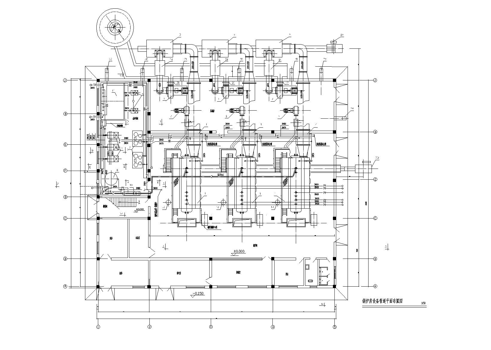 甘肃10t燃气锅炉房施工图纸 建筑暖通