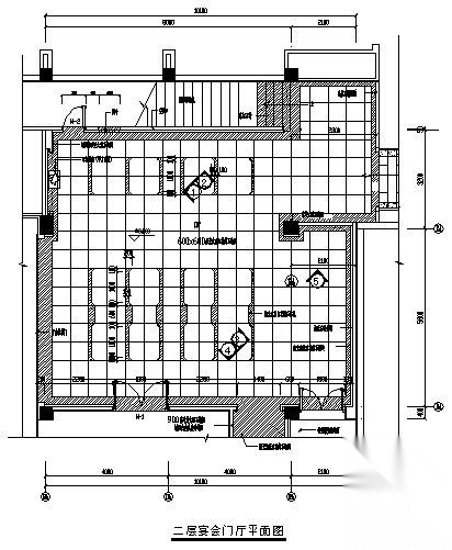 某饭店二层宴会门厅装修图