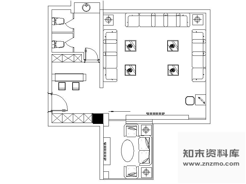 施工图26平方KTV包间装修图