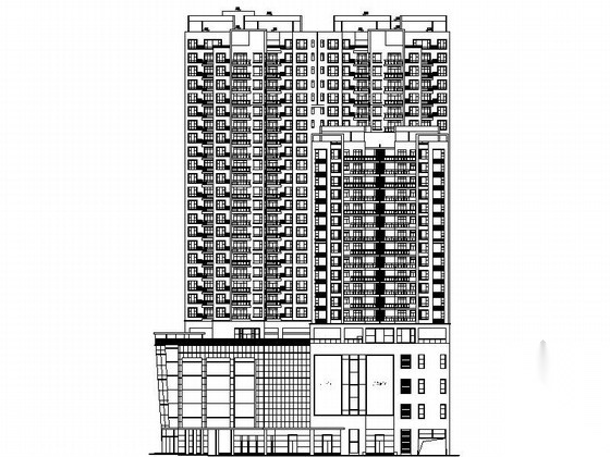 [广东]某二十四层商住楼建筑施工图（含效果图）