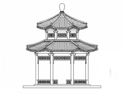 [仿古建]八柱重檐八角凉亭及曲桥组合施工图