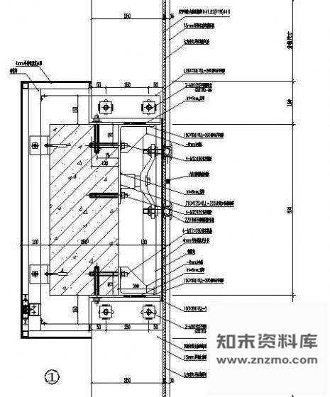 图块/节点幕墙分格大样图 节点