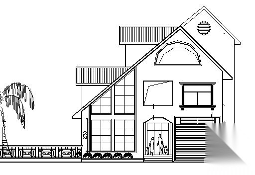 某坡屋顶别墅建筑方案图