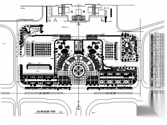 某火车站广场绿化平面图