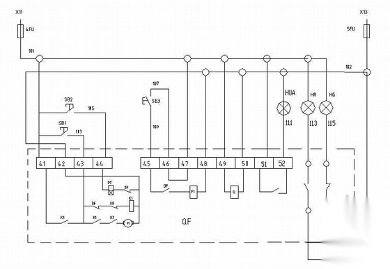 DW15型断路器电气控制原理图