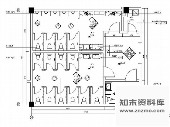 施工图餐厅公共卫生间室内装修图