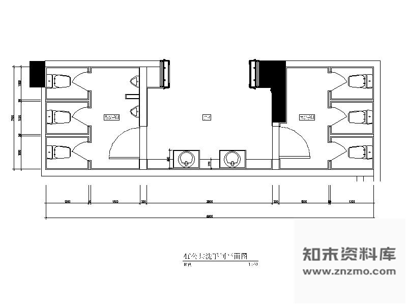 施工图成都某酒店公共卫生间室内装修图