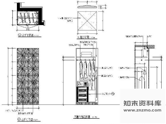 图块/节点小型衣柜详图 柜类