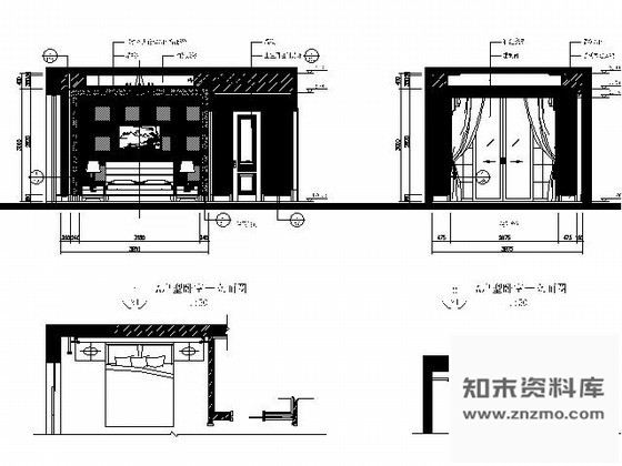 图块/节点样板房卧室一立面图