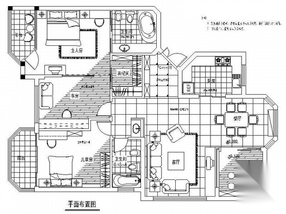 [杭州]三居室装饰施工图 平层