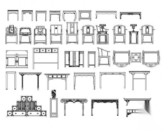 中式家具图块
