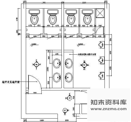 图块/节点某宾馆卫生间详图