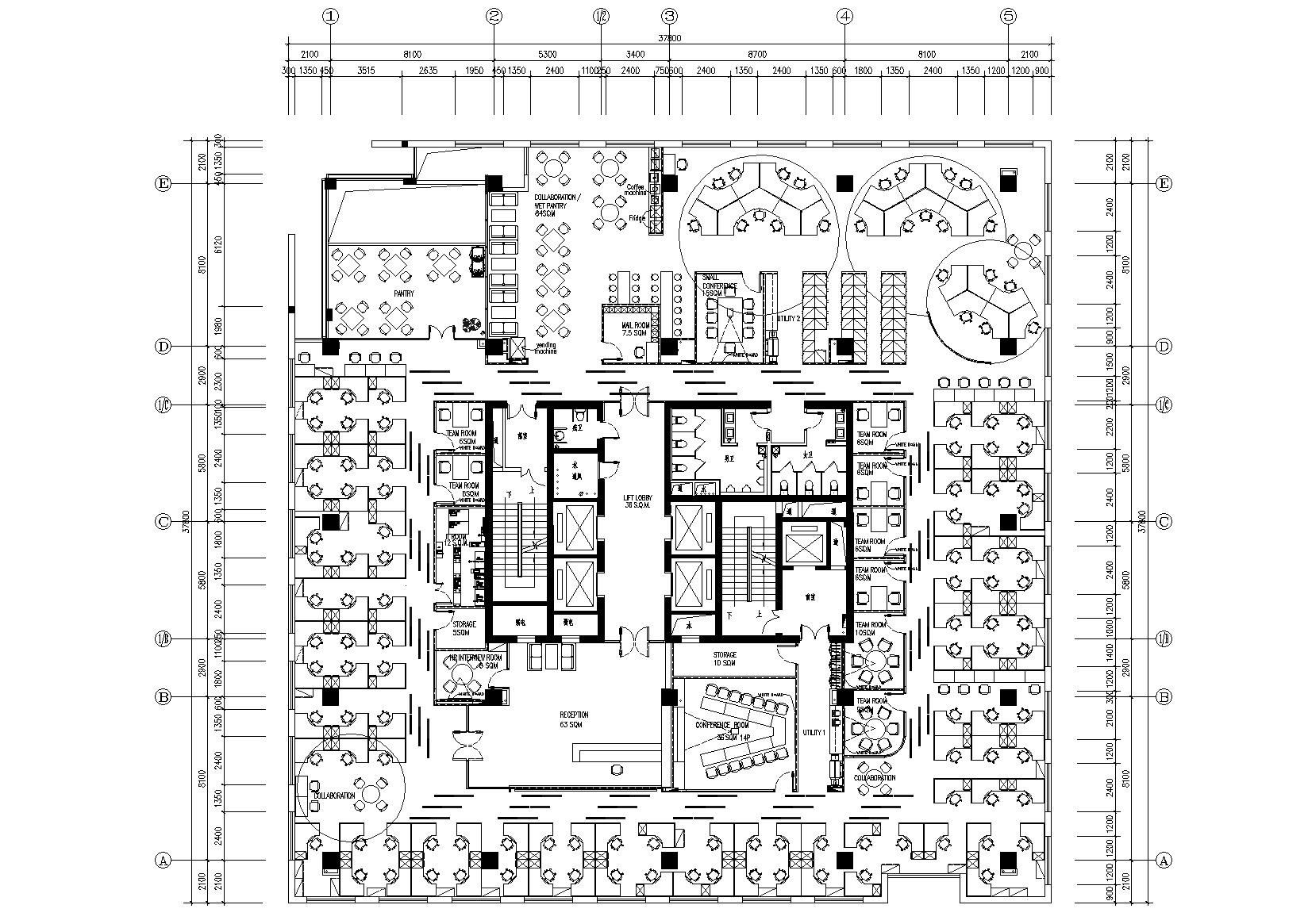 [成都]戴尔成都专卖店办公室施工图+效果图