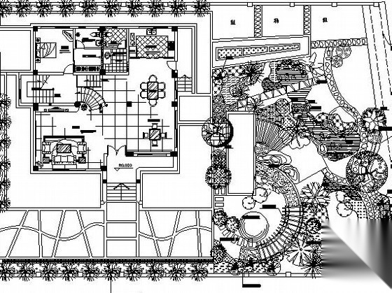 [湖南]某别墅庭院绿化施工图设计