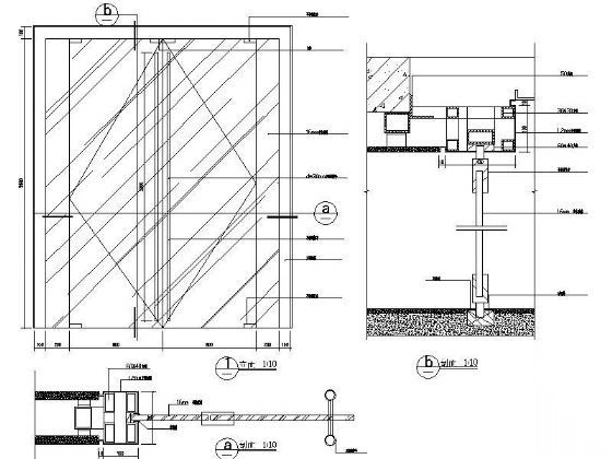 电梯玻璃门 详图 通用节点