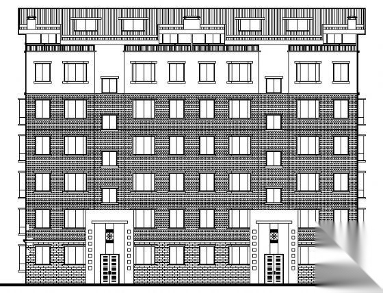 某六层跃一层住宅建筑方案图