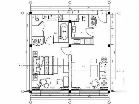 [青岛]国际性海港新中式酒店套房施工图（含效果） 客房