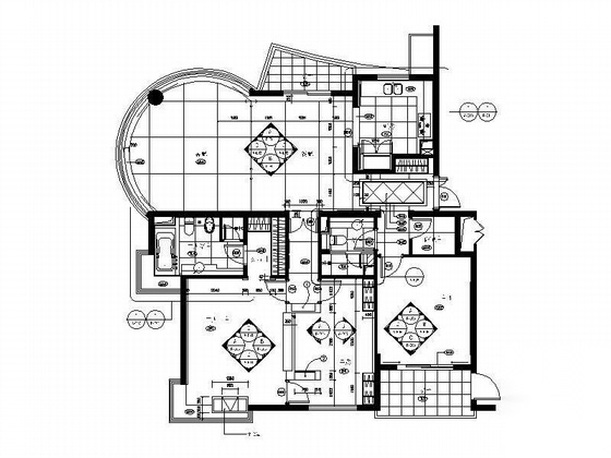 [上海]名师作品三居室装修图 平层