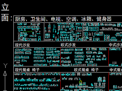 经典各种家具立面