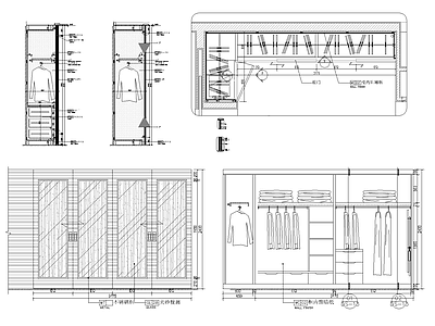 衣柜平立剖面图 柜类