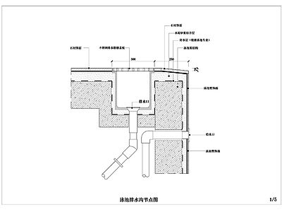 泳池排水沟做法节点大样