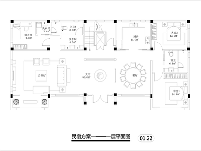 房山自建三层民宅平面设计方案 别墅