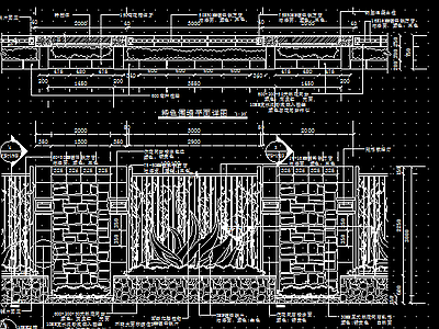 161套 挡墙 景墙 围墙 水幕景 造型墙CAD施工图