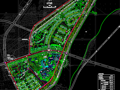 某知名地产建筑规划设计方案CAD 含地形图 景观