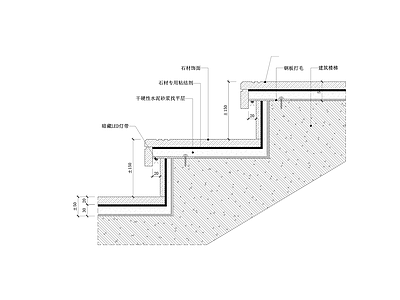 石材 灯带 踏步节点图 混凝土