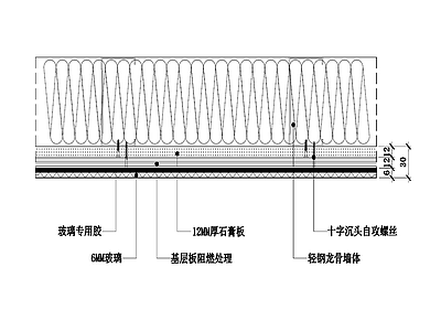 墙身 玻璃饰面图 轻钢龙骨墙体