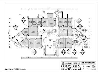 现代佛山祈福教育机构培训中心室内装修施工图