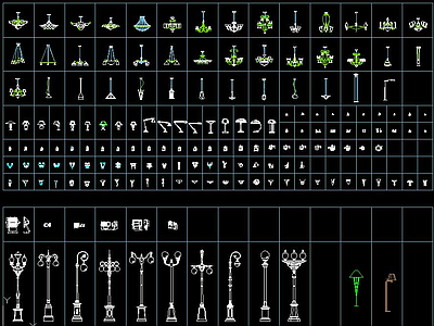 现代CAD灯具图库