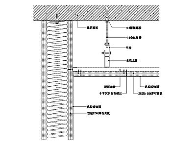 现代涂料顶面与涂料墙面交接天花节点图