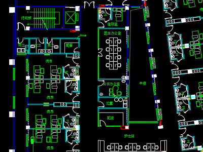 医院施工图 手术室 病房各个科室等施工图图纸