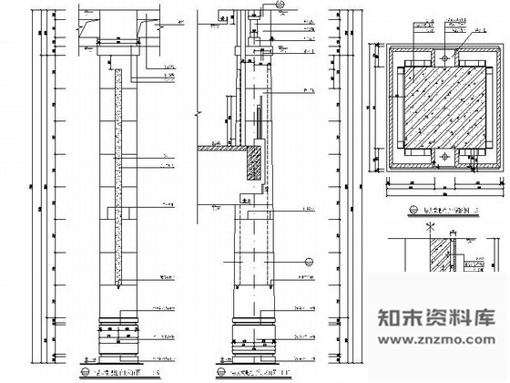 图块/节点大堂吧装饰柱CAD图块下载