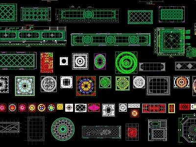 地面拼花CAD素材总汇 施工图