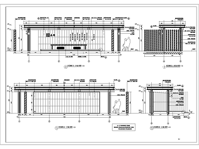 园林景观居住区示范区新中式景观廊架详图 施工图